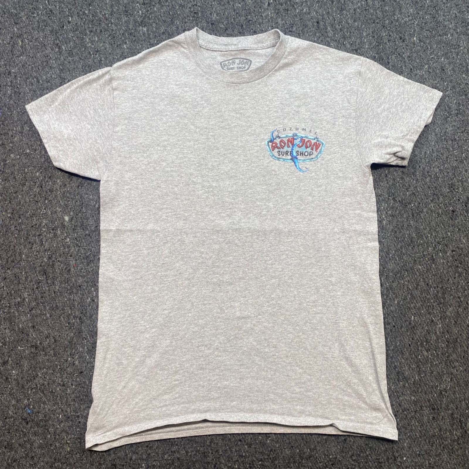 Ron Jon Surf Shop Tshirt Sz S Mens Gray Cozumel Octopus Graphic Skater Surf Tee